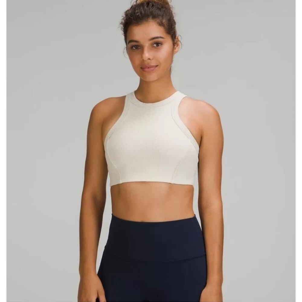 Lululemon Ribbed Nulu High Neck Yoga Bra Cropped Top